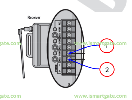 Wiring diagram for LiftMaster 850LM Receiver
